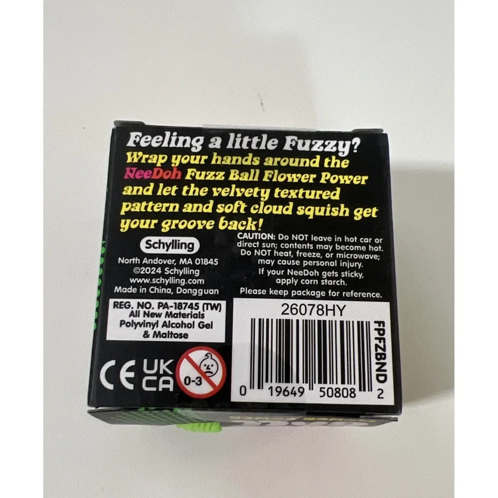 NeeDoh Fuzz Ball Flower Power! by Schylling - Brand New Factory Sealed Green